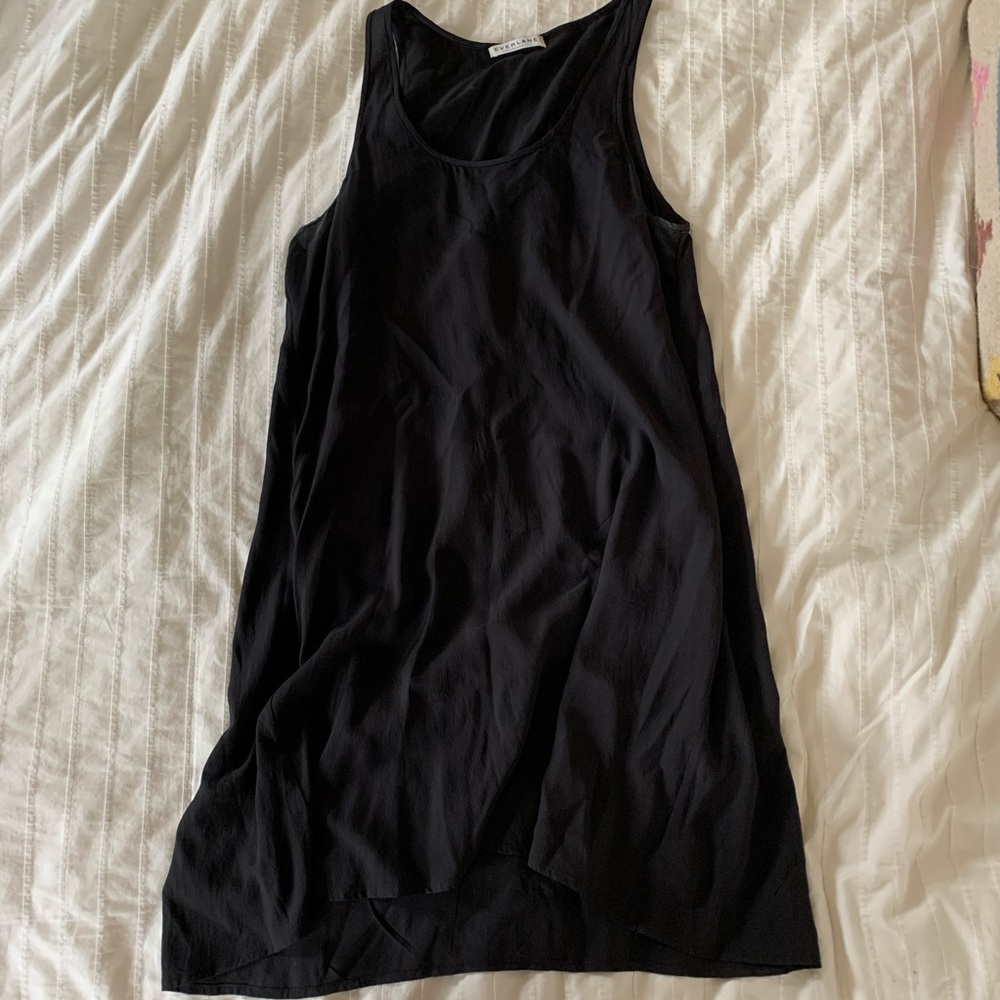 Everlane a-line silk swing dress with pockets